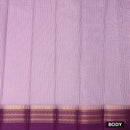 Light Pink With Dark Purple Silk Cotton Saree