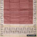 Maroon with cream color Semi Chanderi Silk Saree