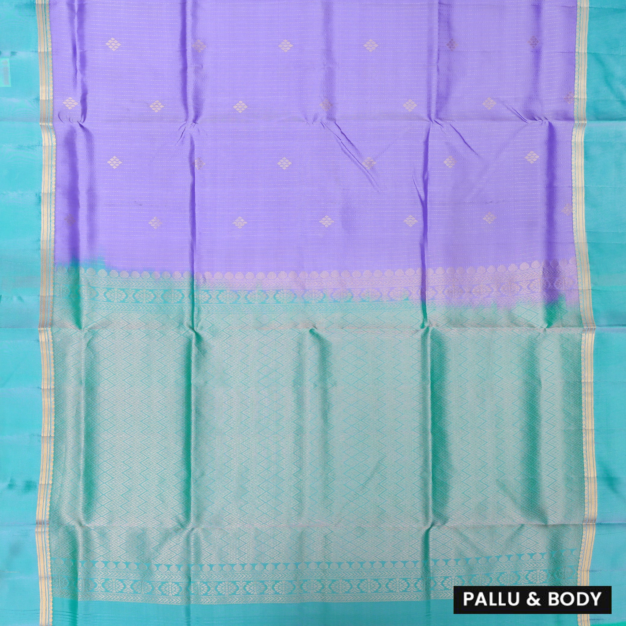 Lavender with Sea Blue Soft Silk Saree