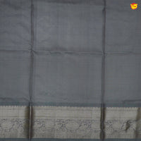 Light English grey pure Venkatagiri silk saree - Thenianantham