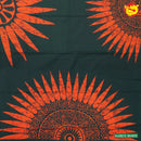 Dark Green with Orange Pure Mul Mul Cotton Saree with Blouse