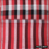 Multicolor checked Linen Cotton Saree