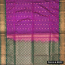 Purple  with Green Soft Silk Saree