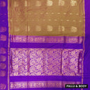 Mustard Yellow  With  Purple  Premium Quality Kalyani Cotton Saree