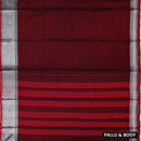 Red ColourTraditional Narayanpet Cotton Saree with Contrast Border