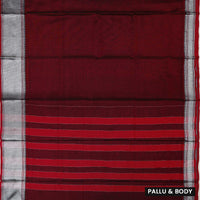 Red ColourTraditional Narayanpet Cotton Saree with Contrast Border