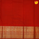 Dark blue with red pure Kanchipuram silk saree - Thenianantham