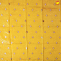 Navy Blue With Mustard Yellow Semi Silk Blend Saree With Double Blouse Concept - Thenianantham