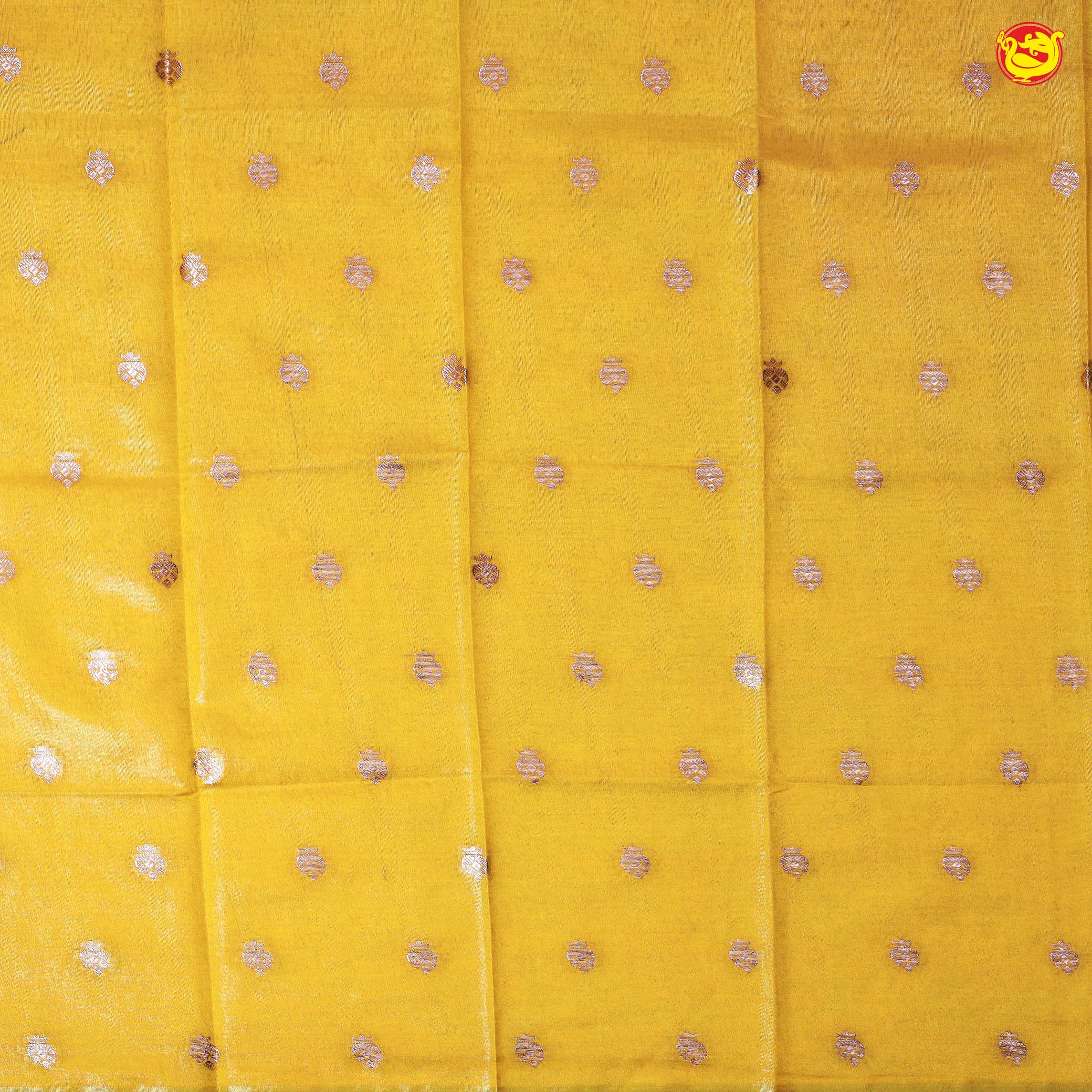 Navy Blue With Mustard Yellow Semi Silk Blend Saree With Double Blouse Concept - Thenianantham