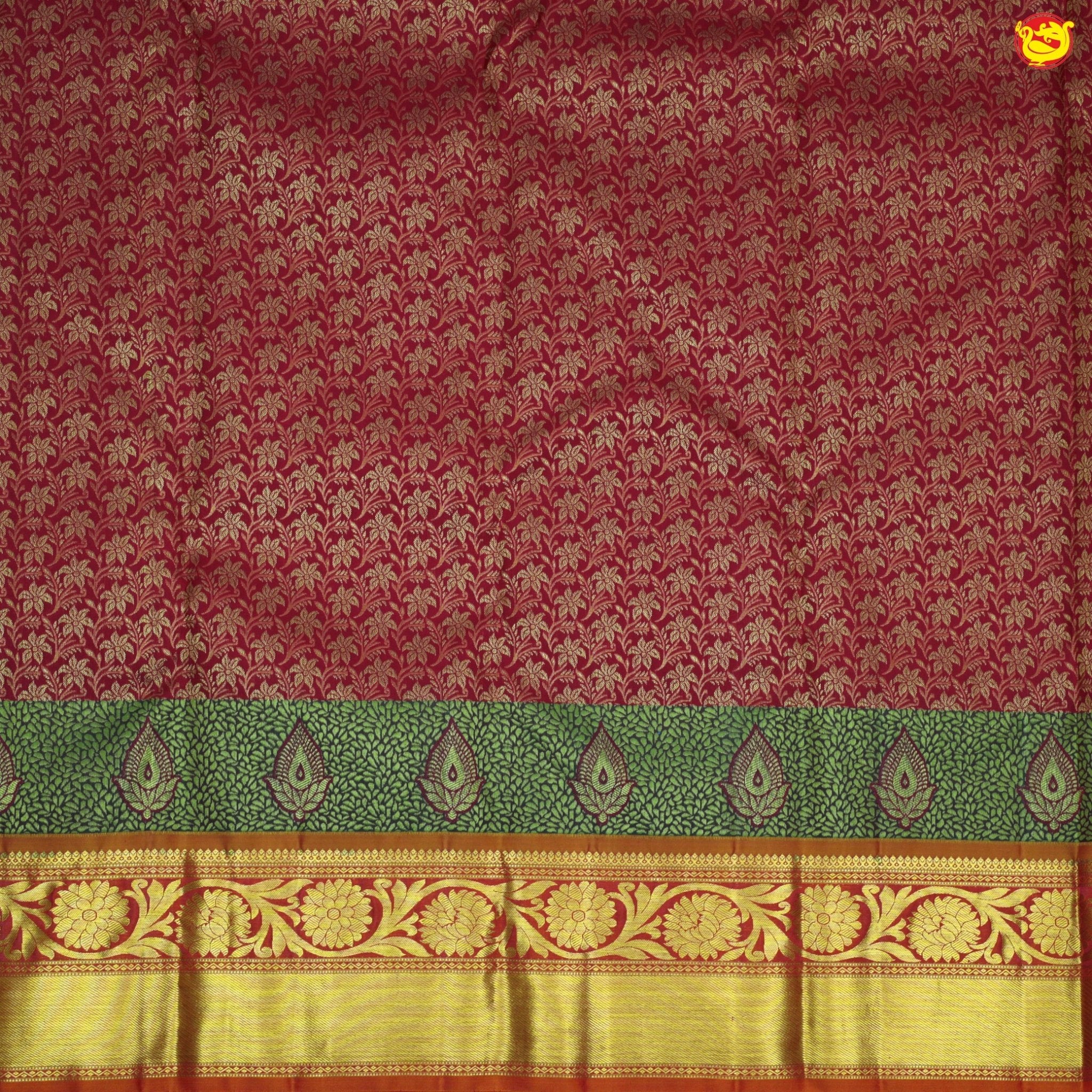 Bright red wedding silk saree - Thenianantham