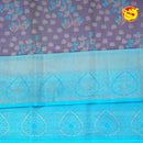 Purple Wedding Silk Saree With Peacock Blue Pallu - Thenianantham