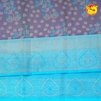 Purple Wedding Silk Saree With Peacock Blue Pallu - Thenianantham