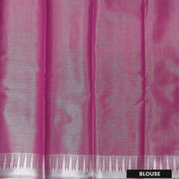 Couple Combo Tissue Silk Set – Men’s Shirt & Dhoti with Matching Women’s Saree With Pista Green With Silver Zari Border