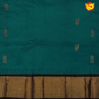 Peacock blue with midnight blue pure silk cotton saree - Thenianantham