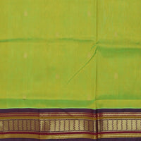 Lime green with Maroon Arani Silk Cotton Saree - Thenianantham