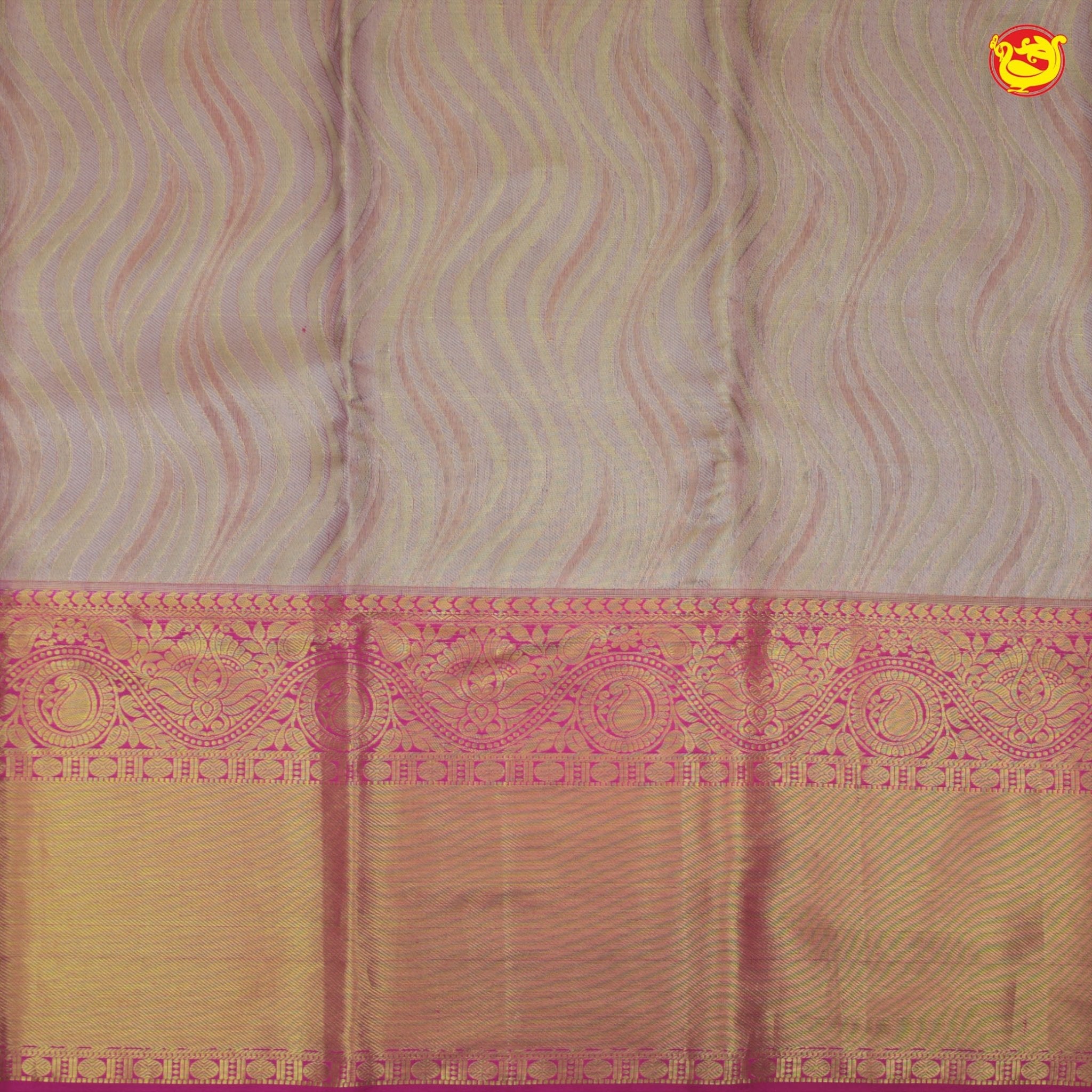 Light pink with dark pink pure Kanchipuram silk saree - Thenianantham