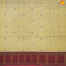 Half White and Golden Maroon Jacquard Checks Pallu And Mango Butta Kanchipuram Silk Saree - Thenianantham