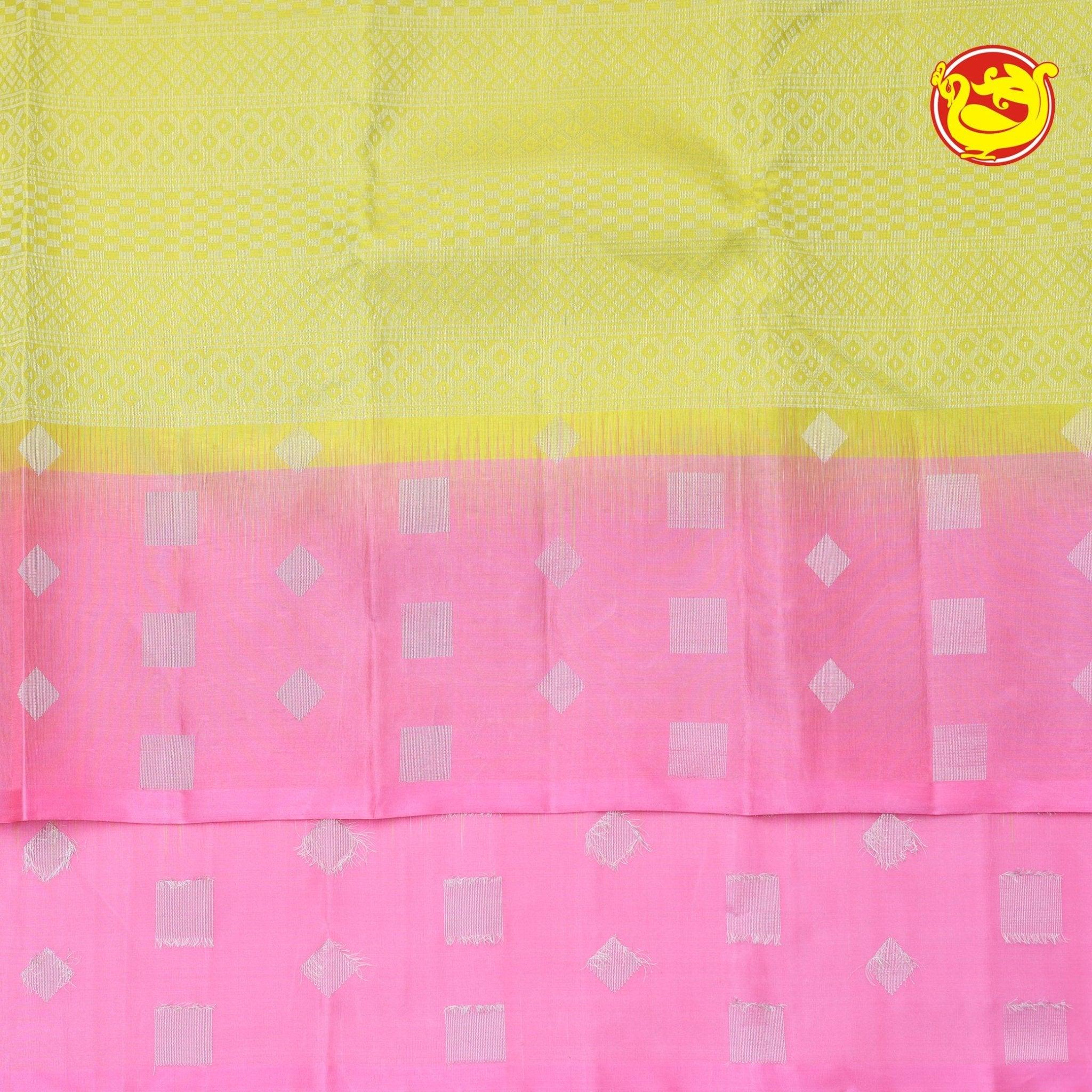 Yellow With Dark Rose Soft Silks Sarees - Thenianantham