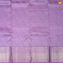 Lavender With Floral Leaf Motifs Gold Zari Border Pure Kanjivaram Subhalaya Wedding Silk Saree - Thenianantham