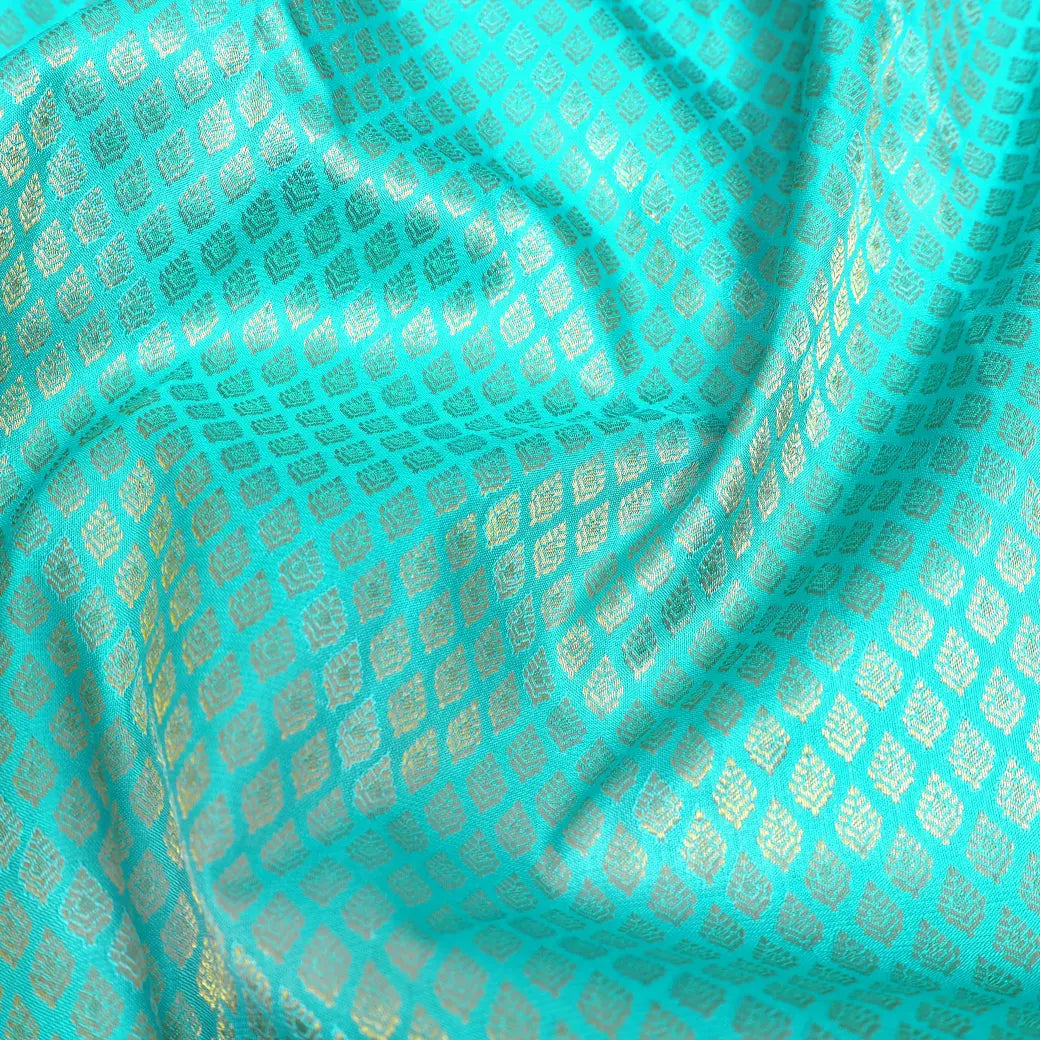 Turquoise Blue with Gold Zeri Subalaya Wedding Silk Saree