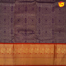 Dark blue with red pure Kanchipuram silk saree - Thenianantham