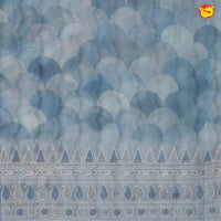 Light Blue With Grey Pure Organza Silk With Hand Embroidered Work Saree - Thenianantham