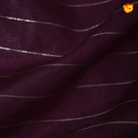 Purple With Mustard Yellow Stripes Design Semi Silk Blend Saree With Double Blouse Concept - Thenianantham