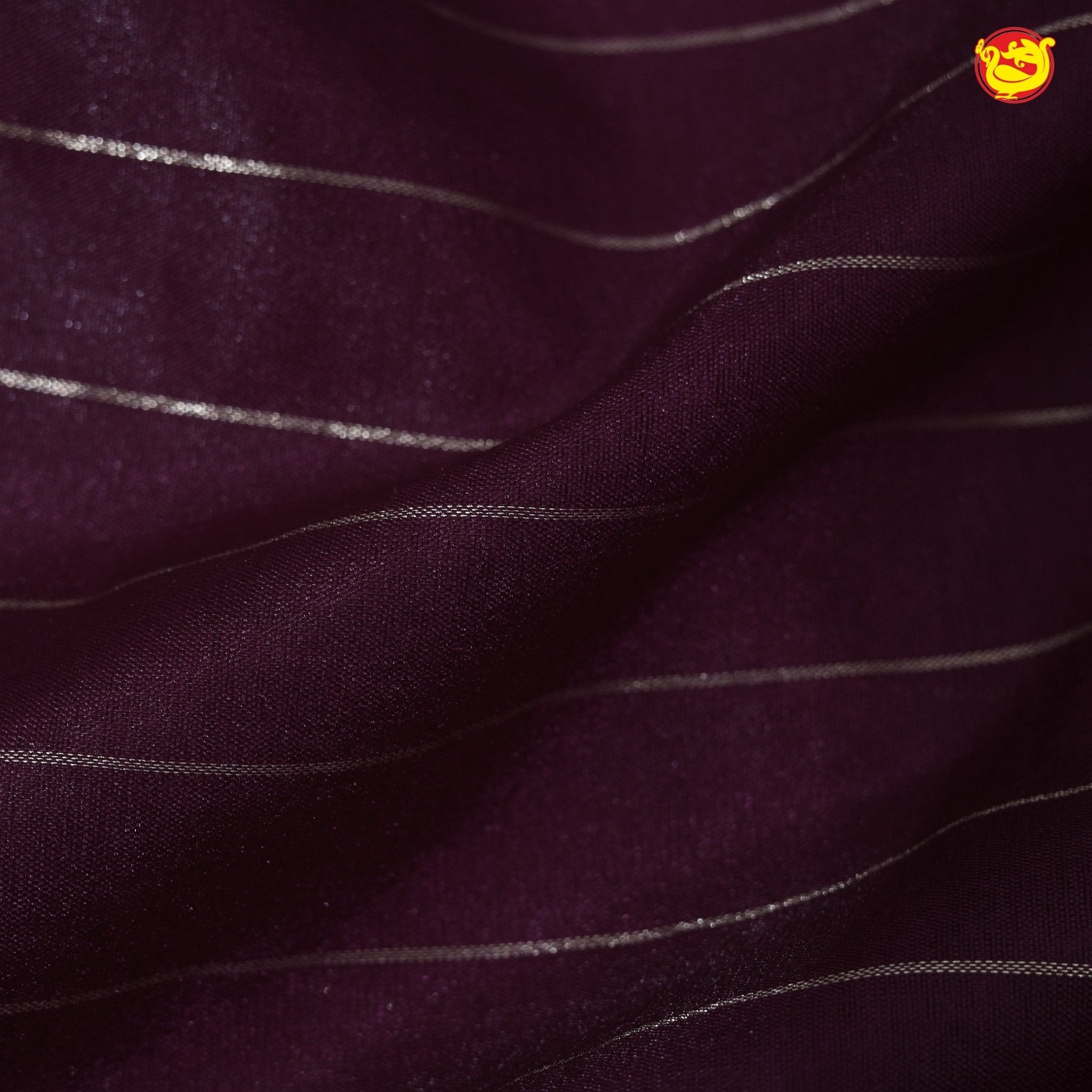 Purple With Mustard Yellow Stripes Design Semi Silk Blend Saree With Double Blouse Concept