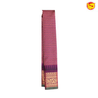 Yellow checked with magenta &gold  Gadwal silk saree