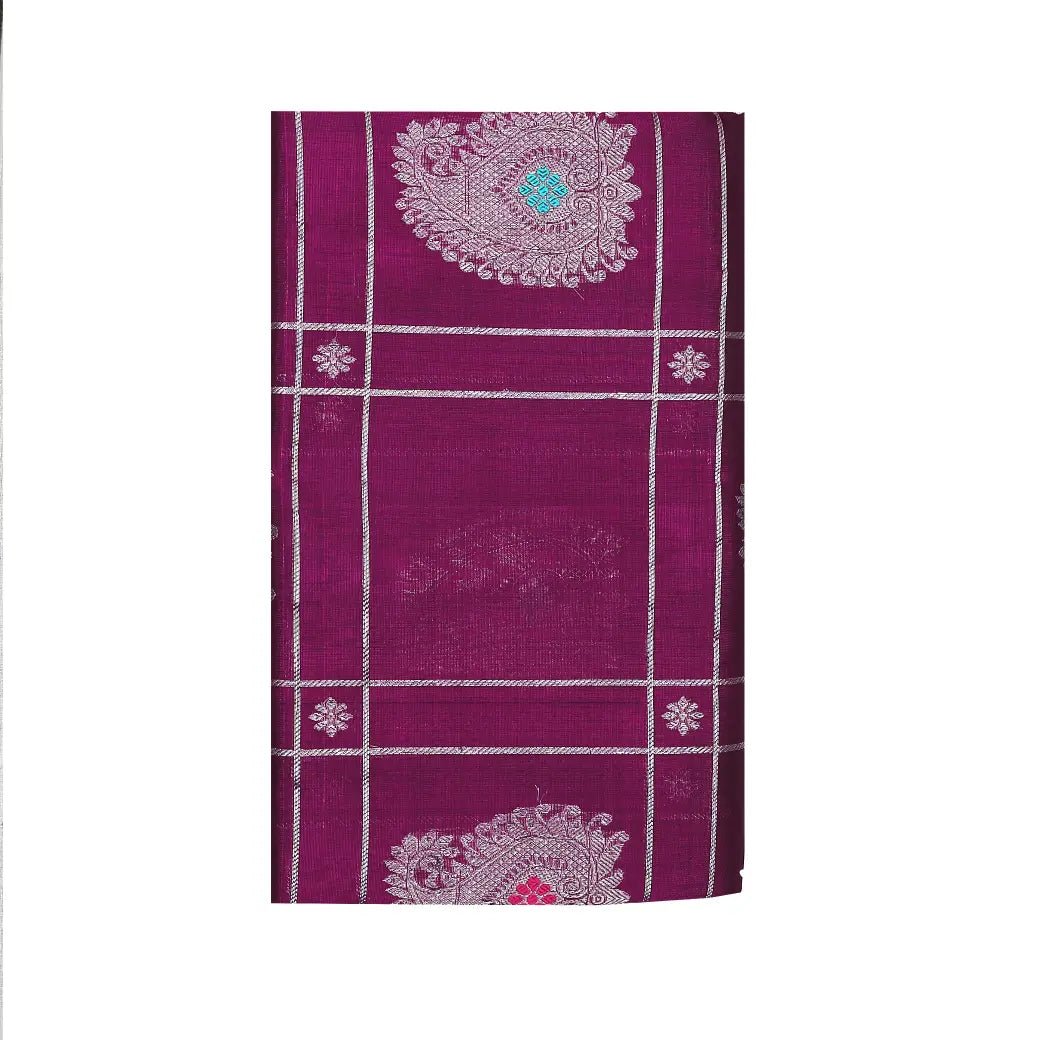 Magenta with dark pink Venkatagiri soft silk saree