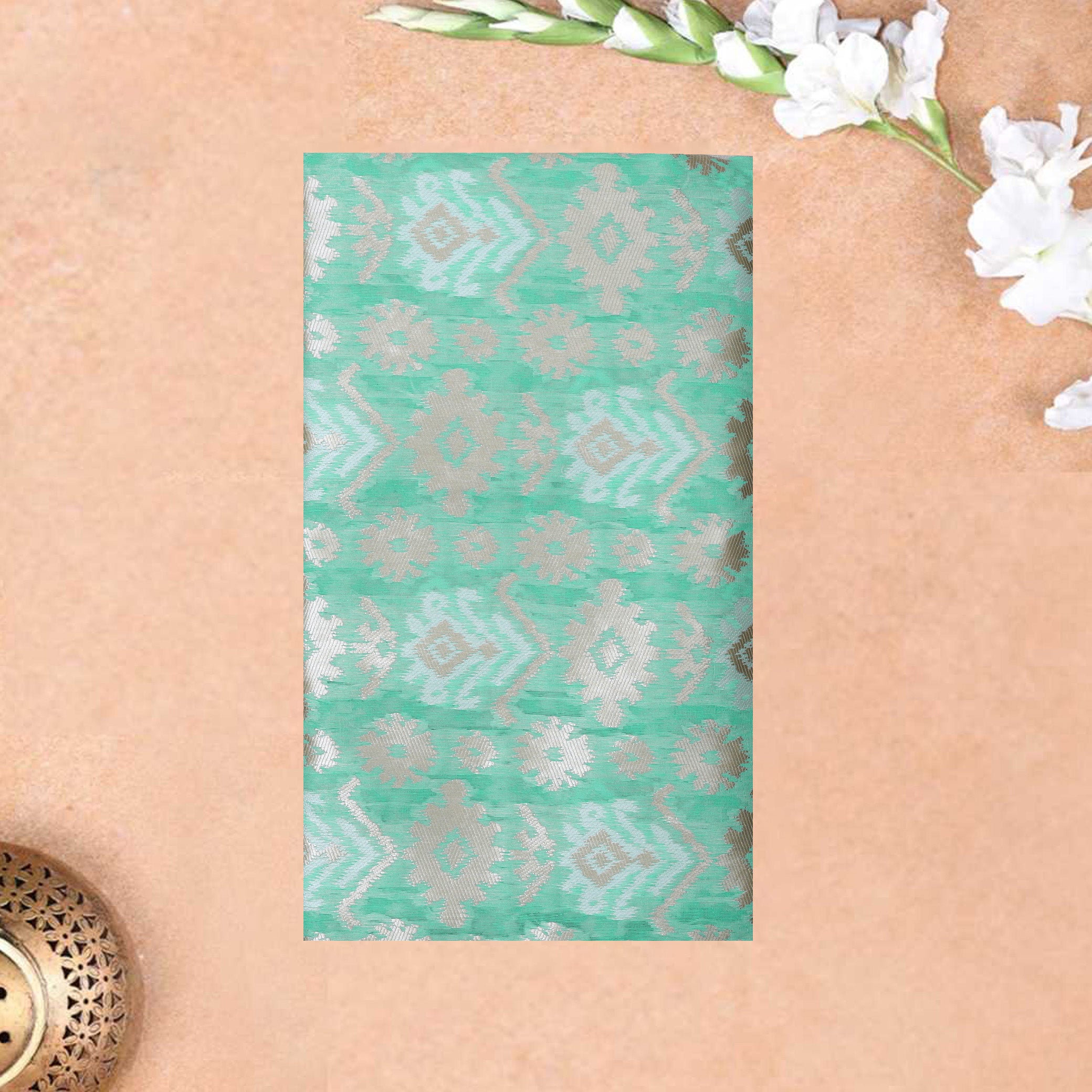 Green Colour Fancy Weaving Saree