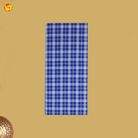 Men’s Blue with offwhite Checked  Cotton Stitched Lungi