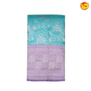 Turquoise with light purple pure Kanchivaram silk saree - Thenianantham