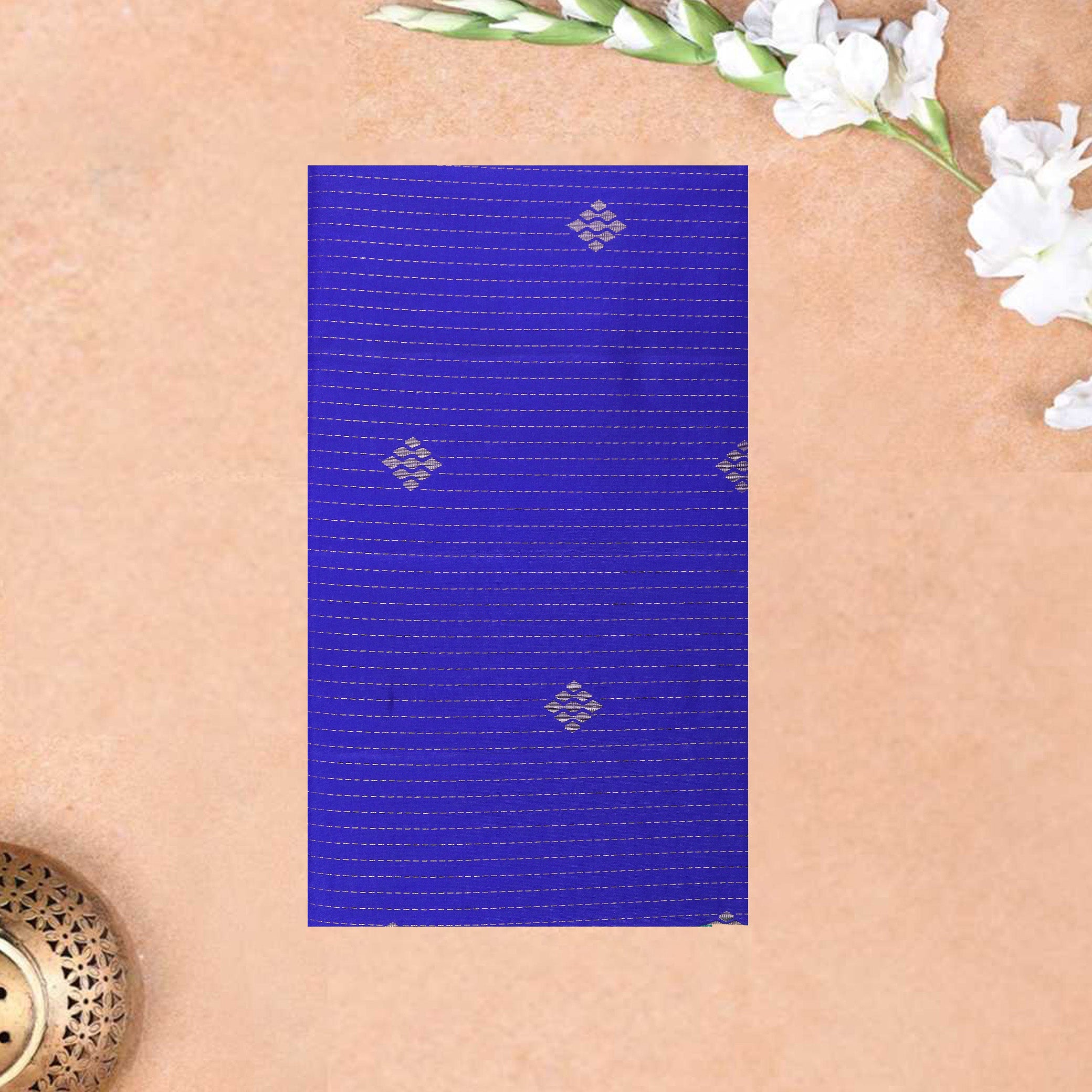 Royal Blue With Green Soft Silk Saree