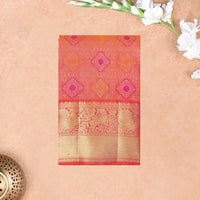 Orange With Gold Zeri Subalaya Wedding Silk Saree