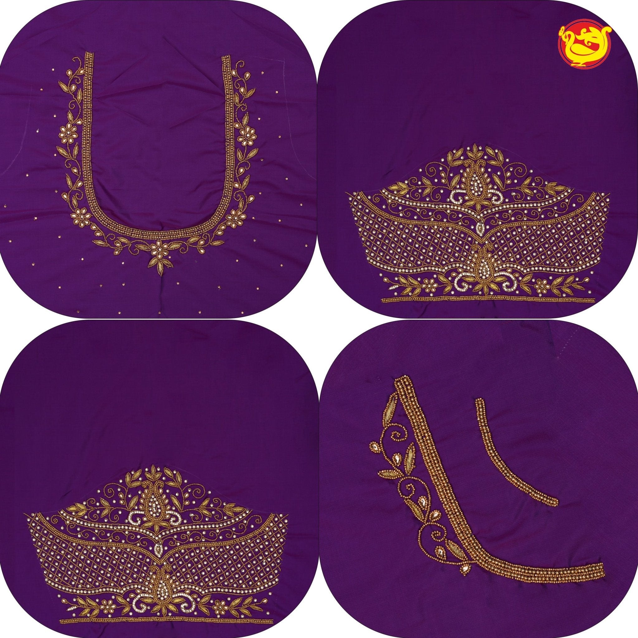 Violet Bridal Aariwork Blouse