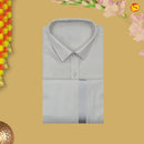 Silver Tissue Readymade Shirts And Dhoti Sets for Men