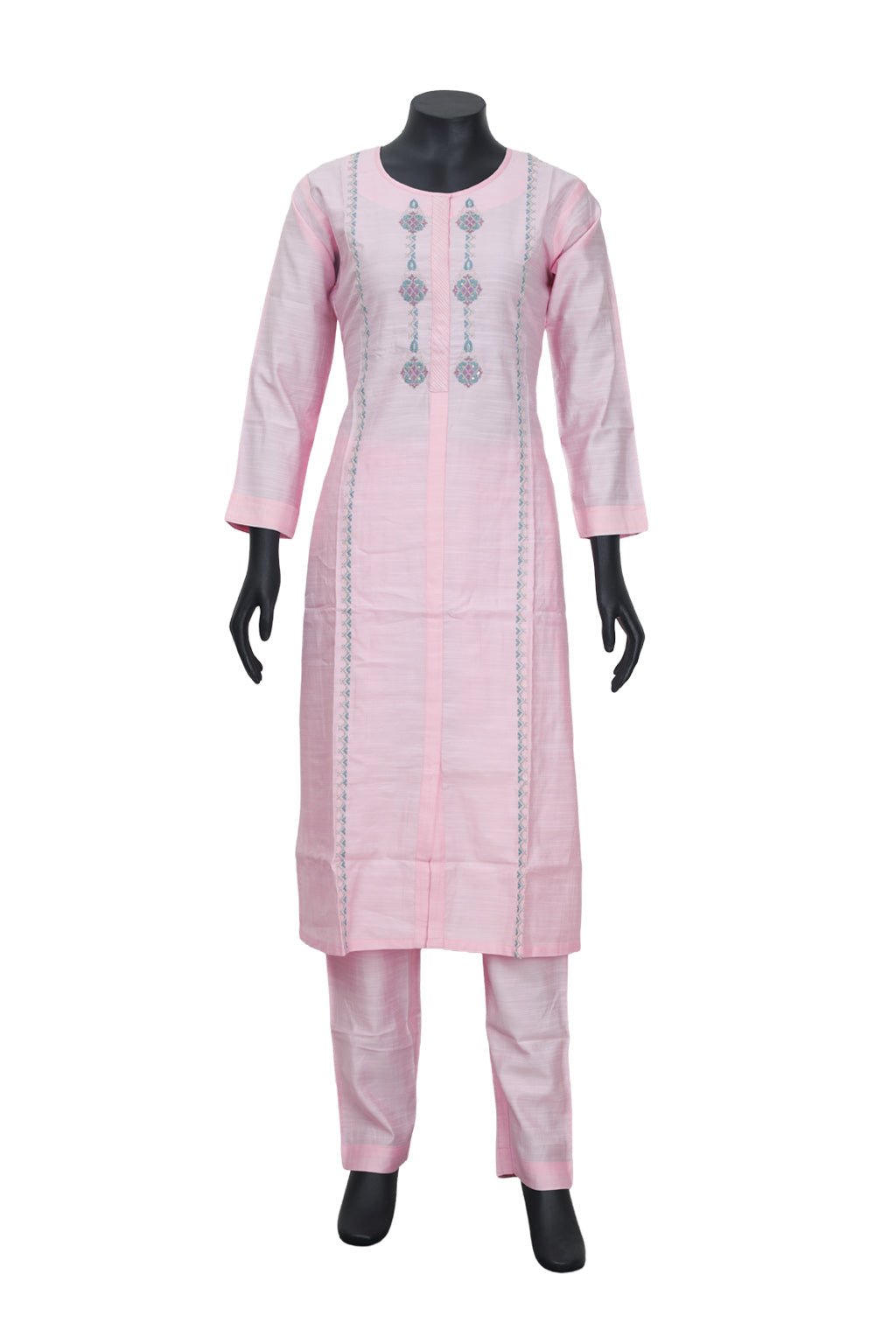 Light Pink Ladies Branded Straight Cut Readymade  Chudi Set