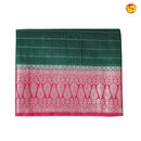 Bottle Green With Rani Pink Stripes Design Semi Silk Blend Saree With Double Blouse Concept - Thenianantham