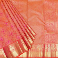 Orange With Gold Zeri Subalaya Wedding Silk Saree