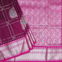 Magenta with dark pink Venkatagiri soft silk saree - Thenianantham