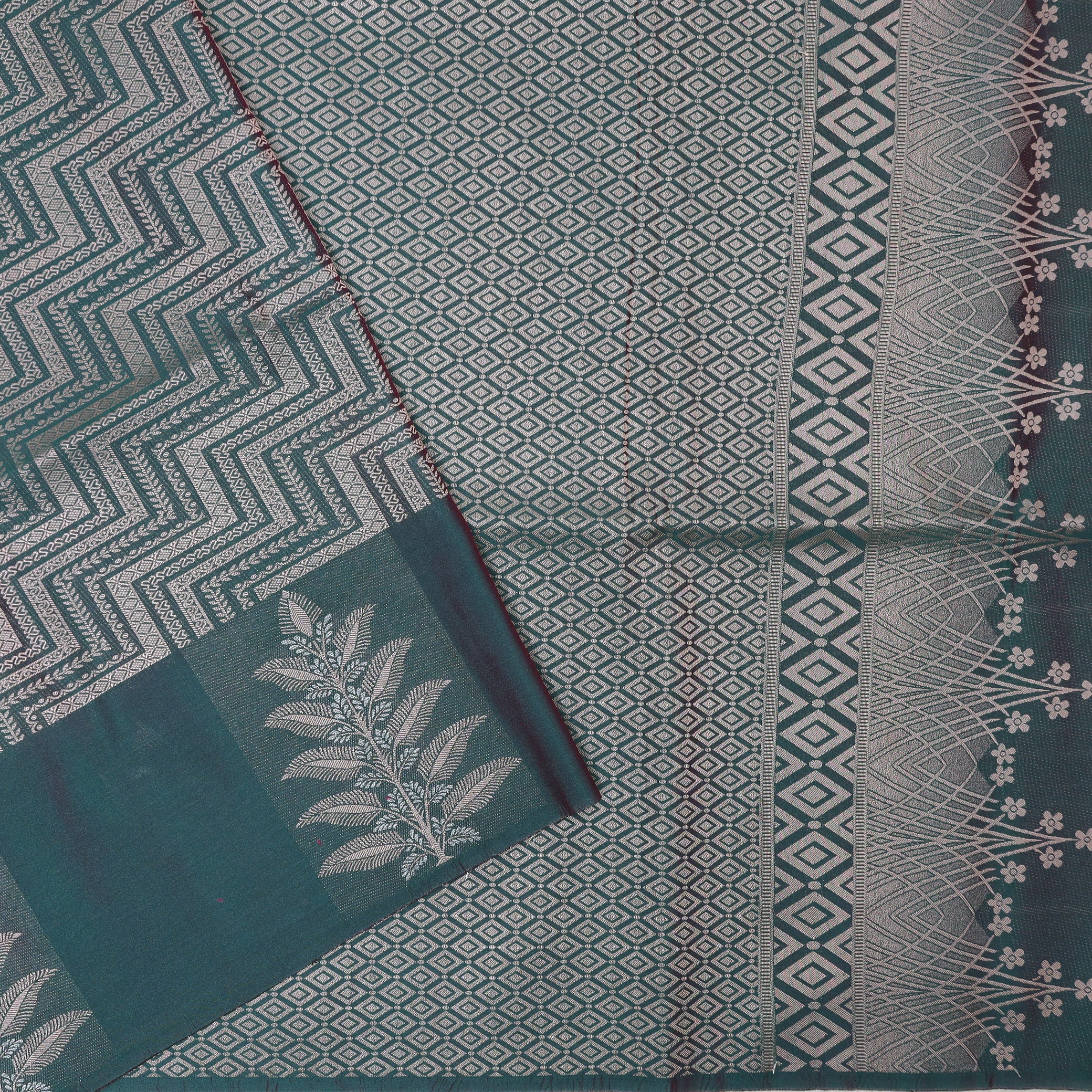Bottle green Soft Silk Saree