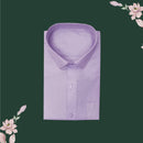 Couple Combo Tissue Silk Set – Men’s Shirt & Dhoti with Matching Women’s Saree With Lavender Colour With  Silver Zari Border