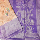 Light Brown with Purple Semi Burberry Silk Saree