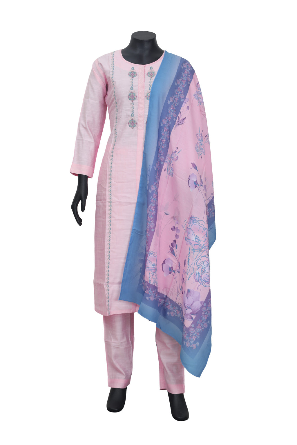 Light Pink Ladies Branded Straight Cut Readymade  Chudi Set