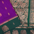 Violt With  Green  Premium Quality Kalyani Cotton Saree