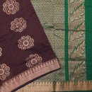 Dark Maroon With Green Kalyani Cotton Saree