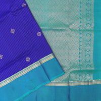 Royal Blue With Green Soft Silk Saree