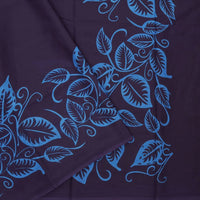 Royal Purple with Blue Pure Mul Mul Cotton Saree with Blouse