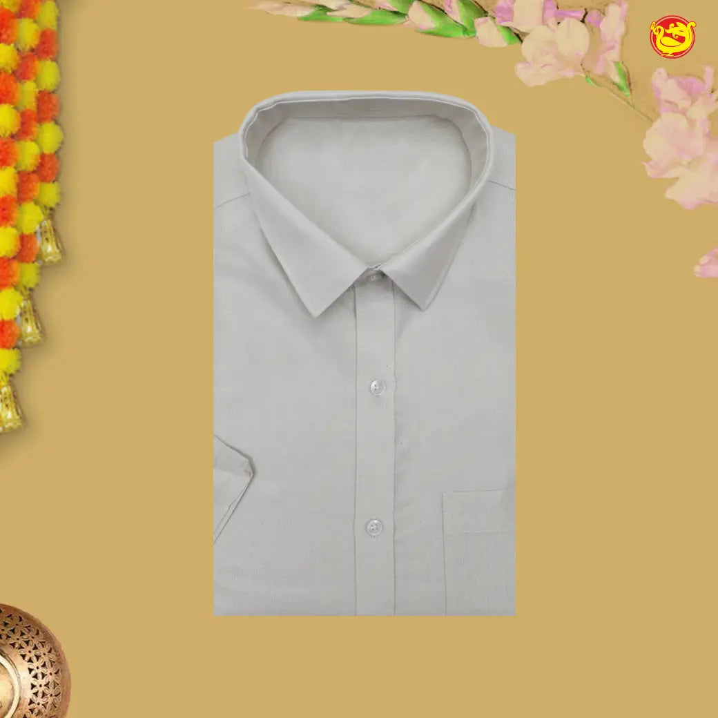 Silver Tissue Readymade Shirts And Dhoti Sets for Men